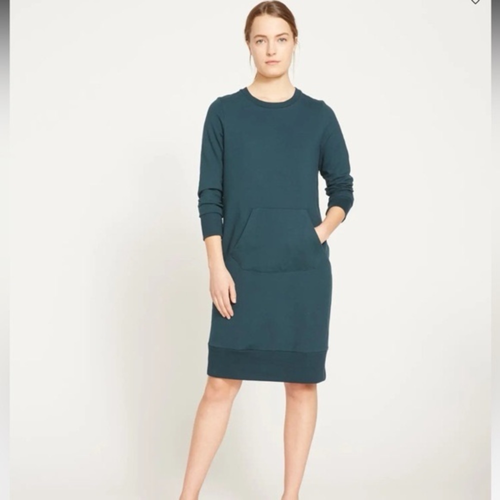 Universal Standard Bree Sweatshirt Dress in Deep Sea